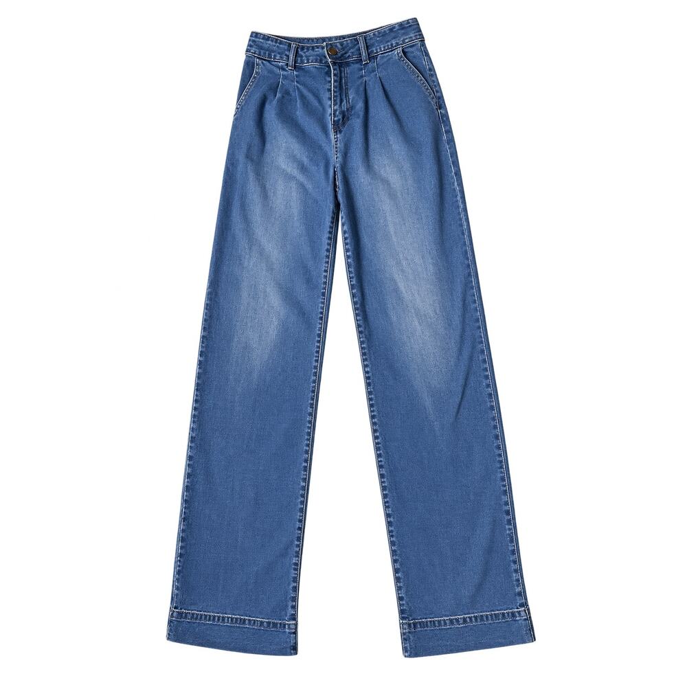 Bagatelle Collection Wide Leg Trouser Jeans Size 28 Medium Wash High Rise EUC